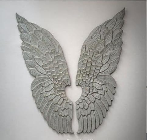 Retreat Angel Wings: Hand Carved White Wooden Wall Decor