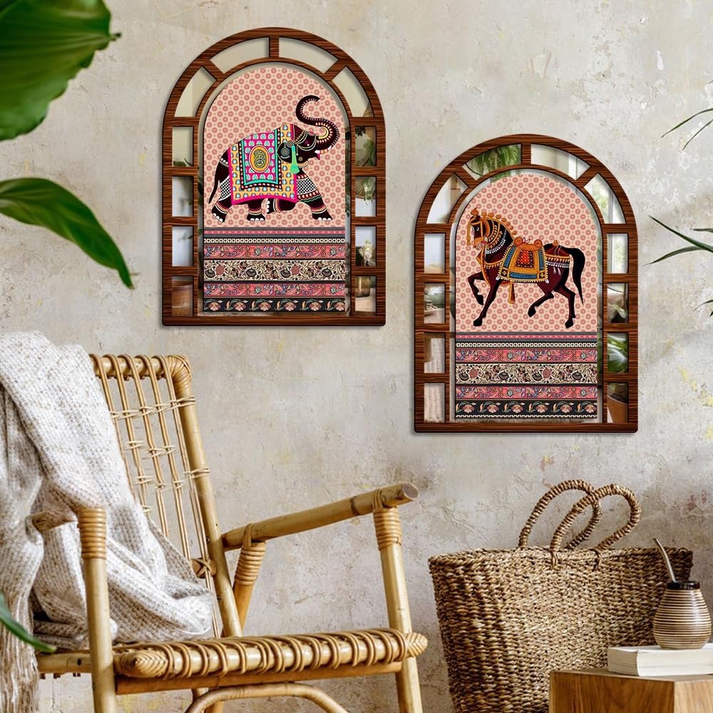 Sehaz Artworks Jharokha Mirror Wall Decor